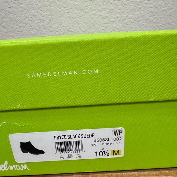Sam Edelman Pry e Black Suede Ankle Boots Size 10.5 - Picture 10 of 10